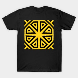 HIGHLY Visible Yellow and Black Line Kaleidoscope pattern (Seamless) 27 T-Shirt